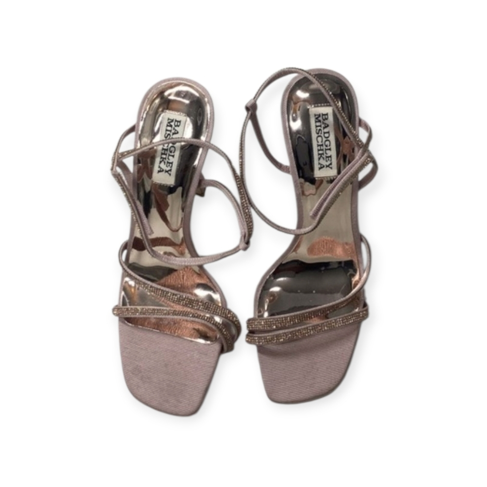 Badgley Mischka Pink Urbana Strappy‎ Heels Shoes Size 8